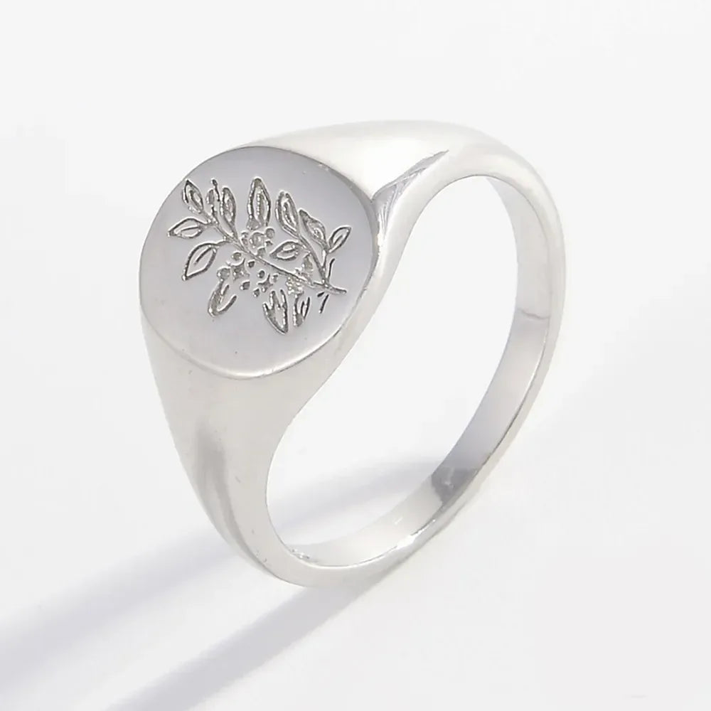 925 Sterling Silver Signet Ring - The Hippie Nest Boutique