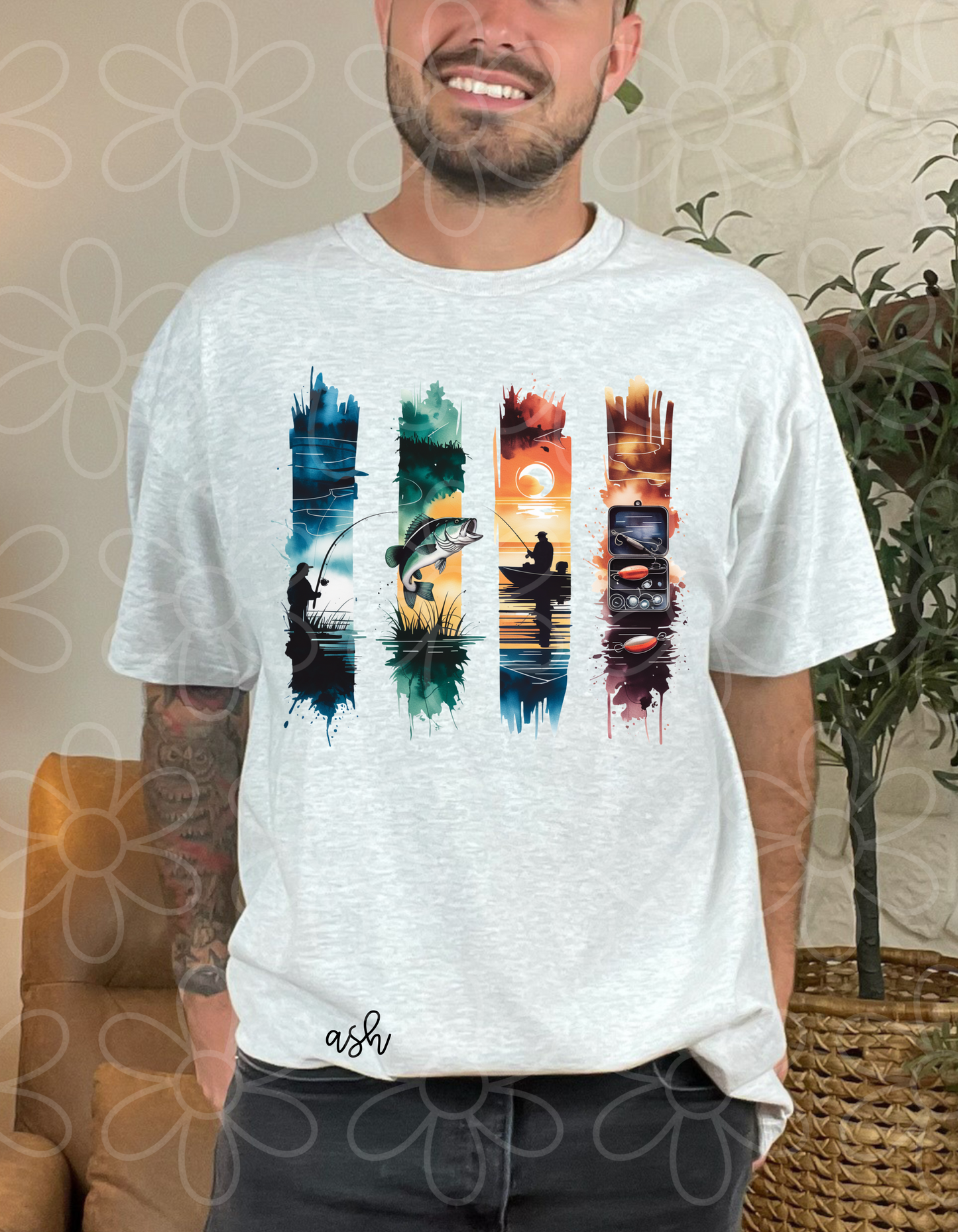 Fishing Brushstroke Tee