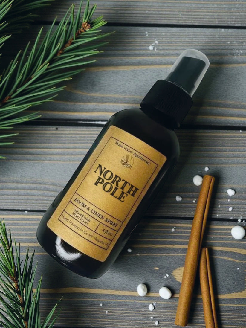 NORTH POLE - REED DIFFUSER & ROOM SPRAY --Eucalyptus, Pine, Cedar, Rosemary, Clove -- Moon Water Apothecary