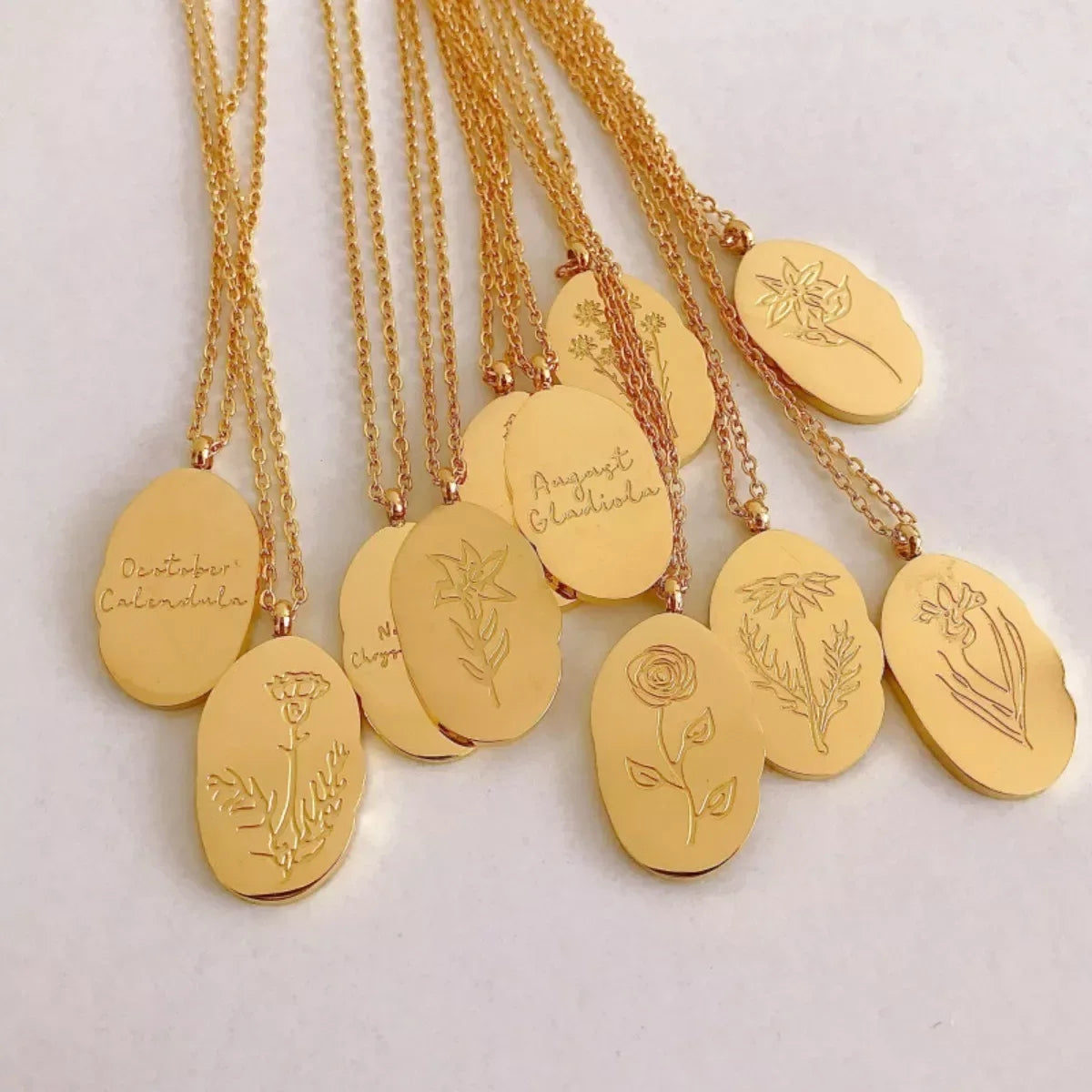 18K Gold-Plated Engraved Pendant Necklace - The Hippie Nest Boutique