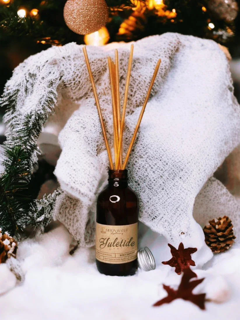*YULETIDE* - REED DIFFUSER & ROOM SPRAY -- Patchouli, Clove, Vanilla, Orange -- Moon Water Apothecary - The Hippie Nest Boutique