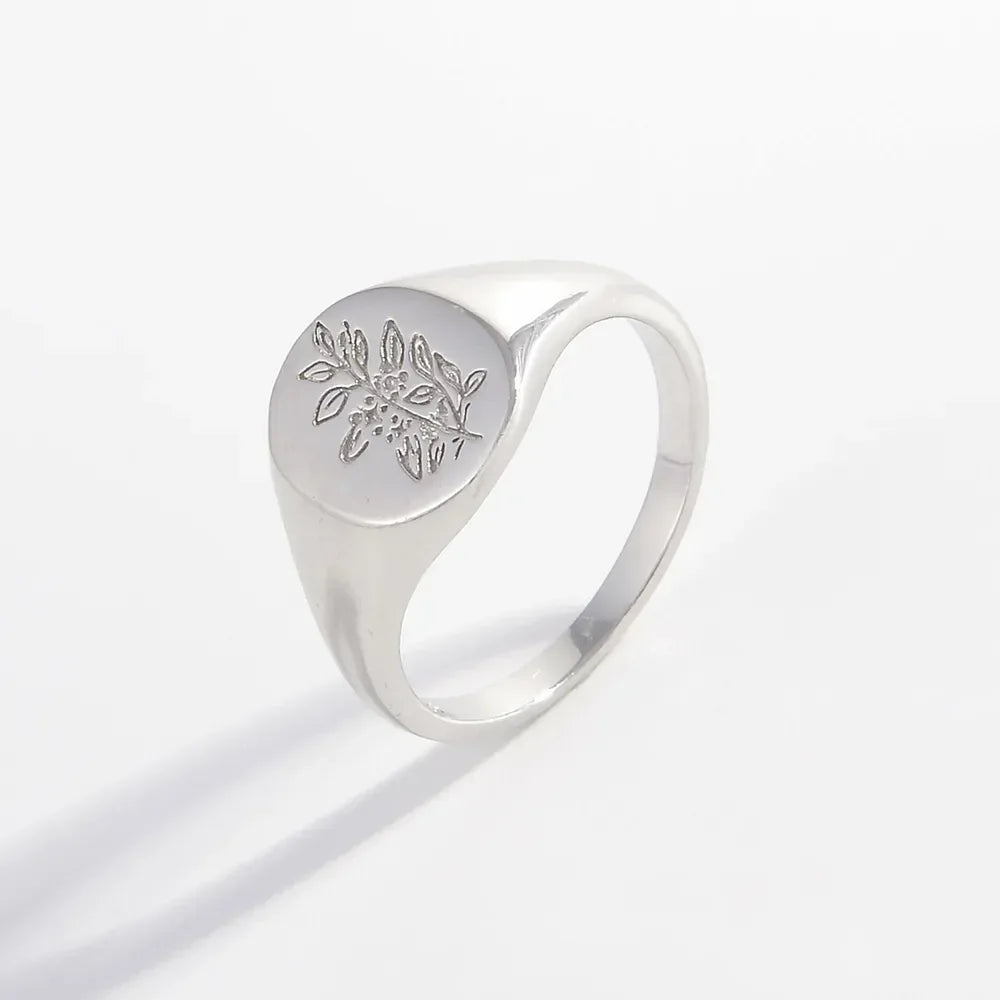 925 Sterling Silver Signet Ring - The Hippie Nest Boutique
