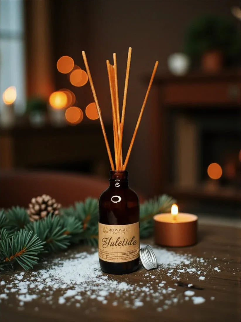 *YULETIDE* - REED DIFFUSER & ROOM SPRAY -- Patchouli, Clove, Vanilla, Orange -- Moon Water Apothecary - The Hippie Nest Boutique