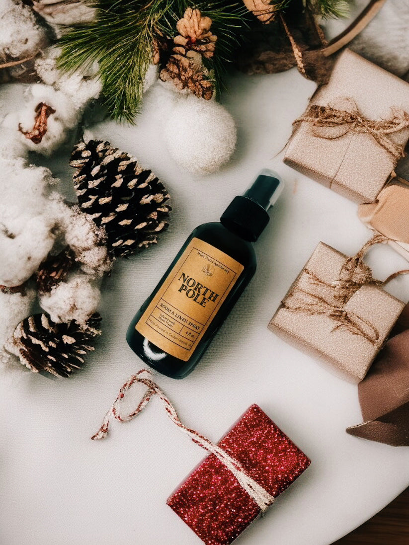 NORTH POLE - REED DIFFUSER & ROOM SPRAY --Eucalyptus, Pine, Cedar, Rosemary, Clove -- Moon Water Apothecary