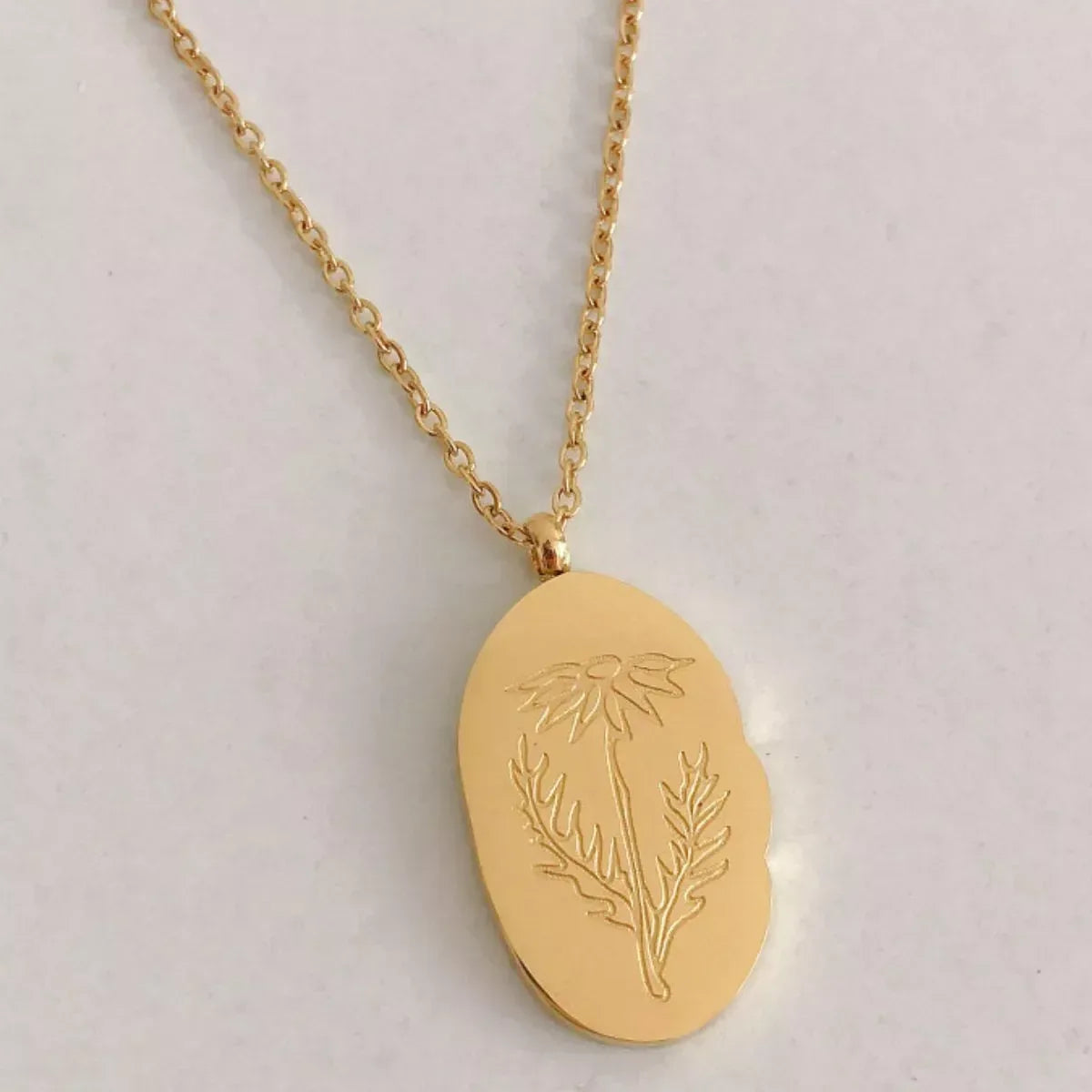 18K Gold-Plated Engraved Pendant Necklace - The Hippie Nest Boutique