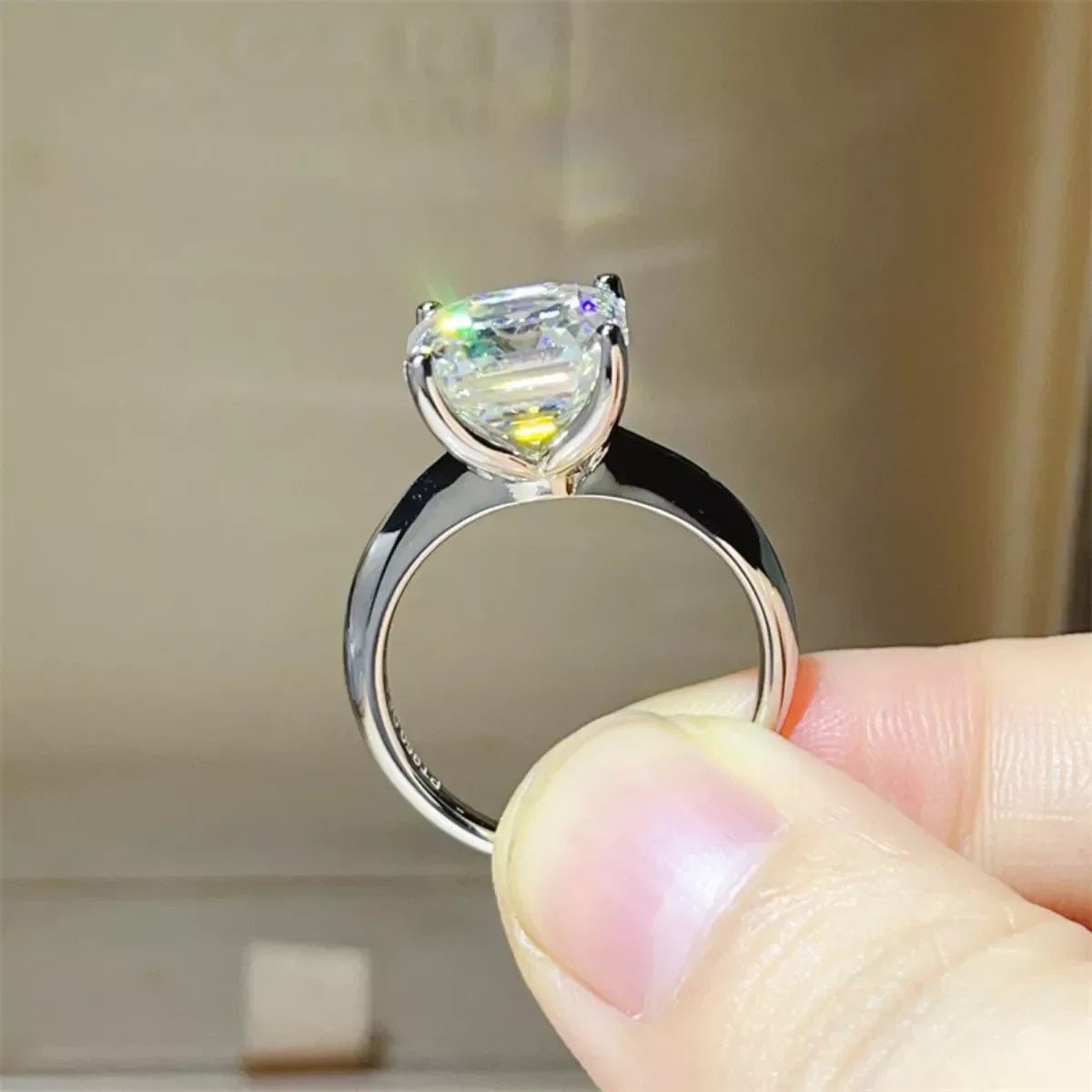 5 Carat Moissanite 925 Sterling Silver Ring - The Hippie Nest Boutique