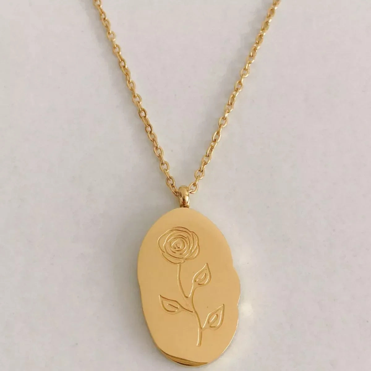 18K Gold-Plated Engraved Pendant Necklace - The Hippie Nest Boutique