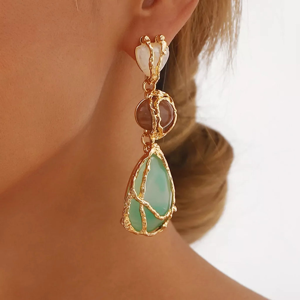 18K Gold-Plated Teardrop Earrings - The Hippie Nest Boutique