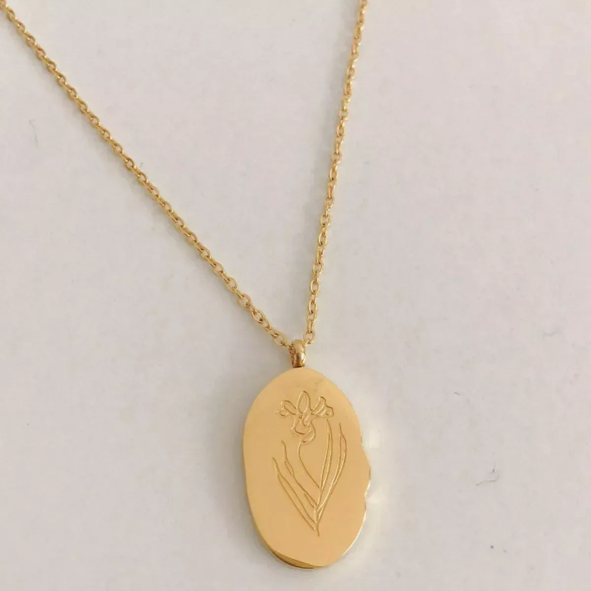 18K Gold-Plated Engraved Pendant Necklace - The Hippie Nest Boutique