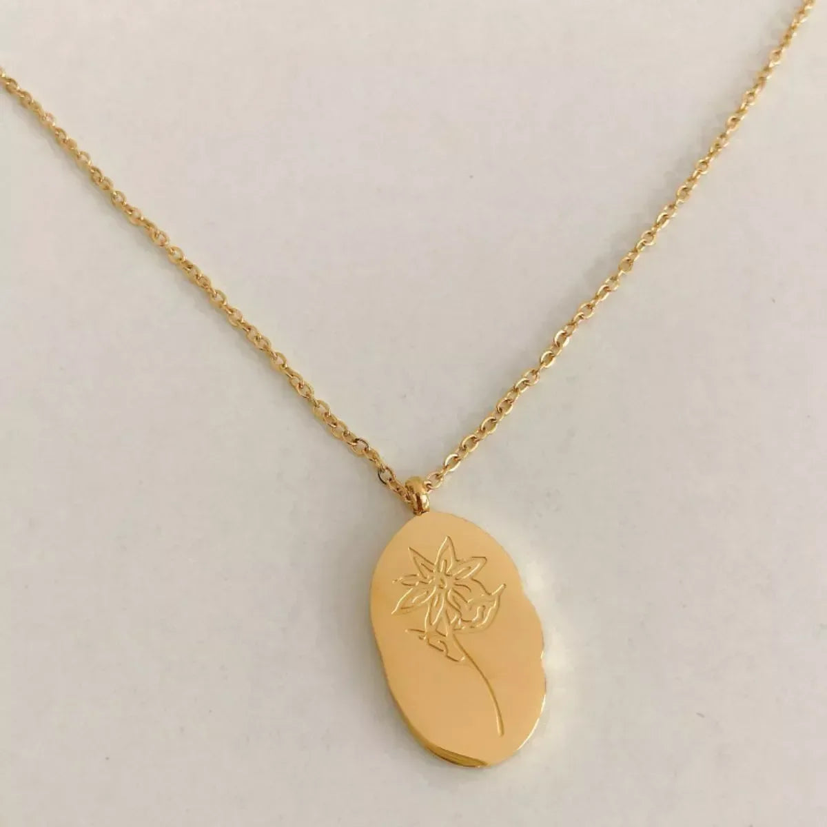 18K Gold-Plated Engraved Pendant Necklace - The Hippie Nest Boutique