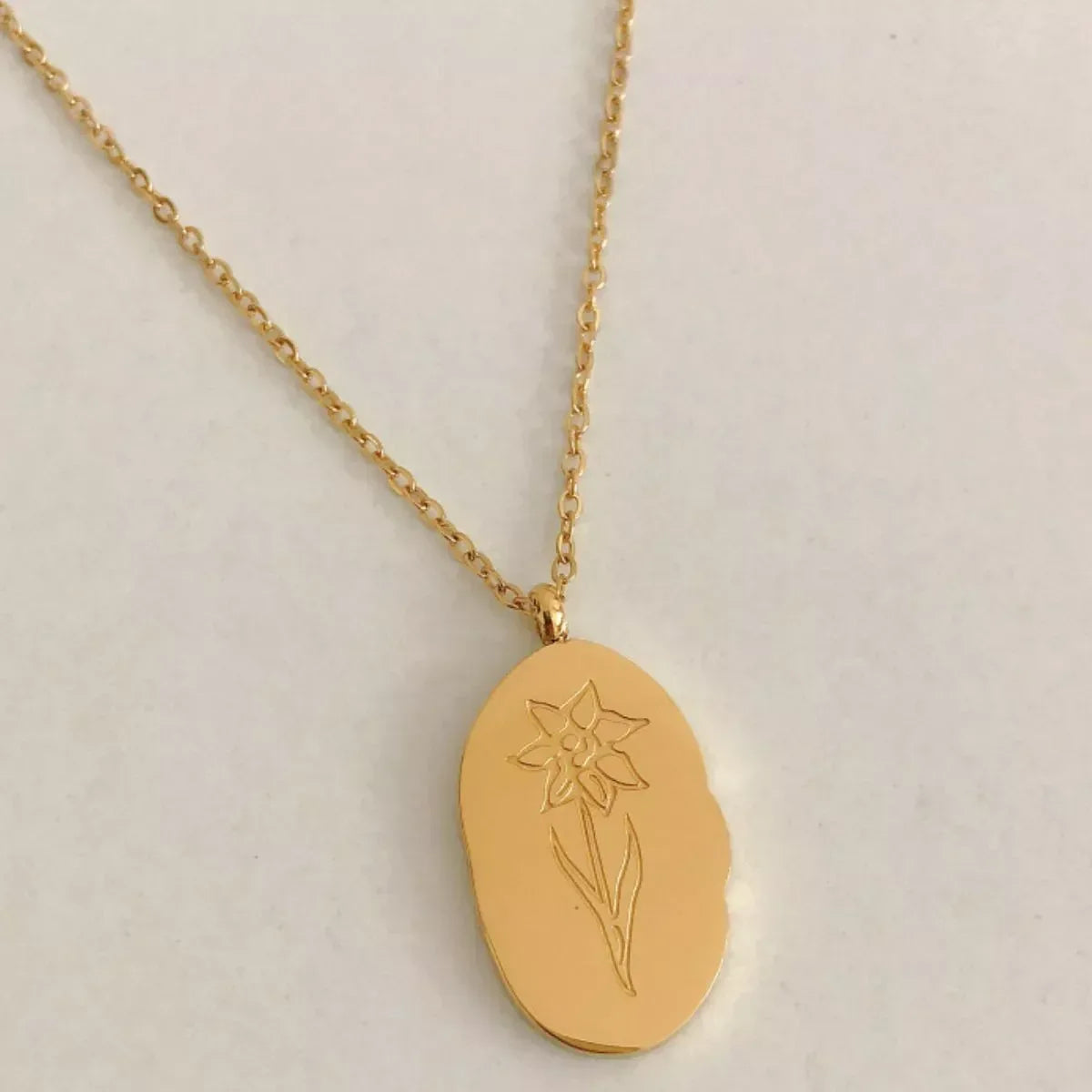 18K Gold-Plated Engraved Pendant Necklace - The Hippie Nest Boutique