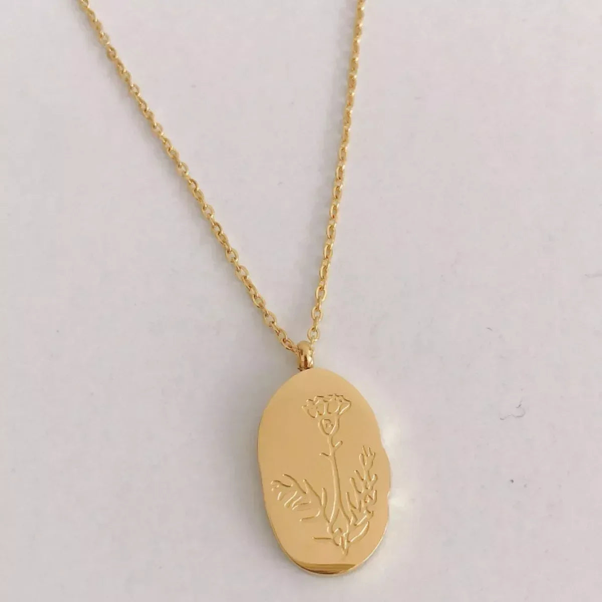 18K Gold-Plated Engraved Pendant Necklace - The Hippie Nest Boutique